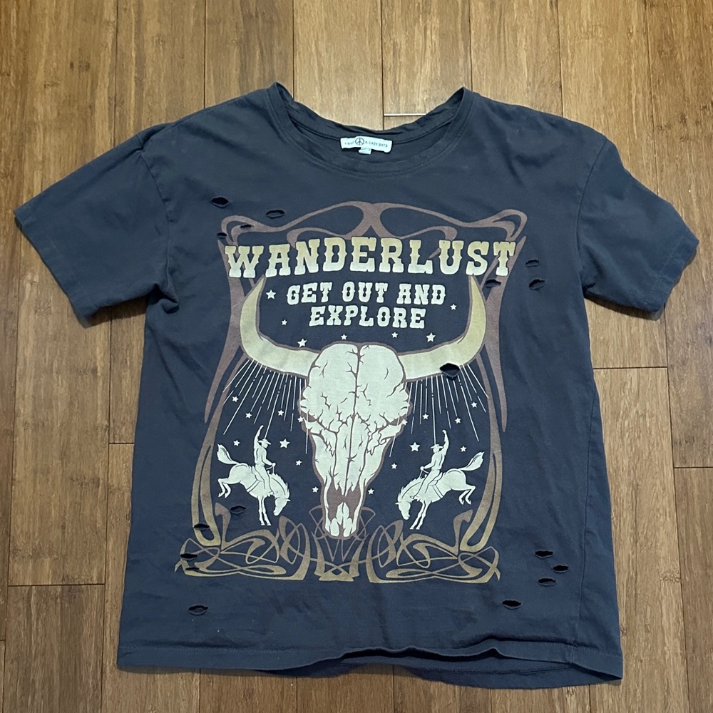 Wanderlust Explore small Tee - Charcoal